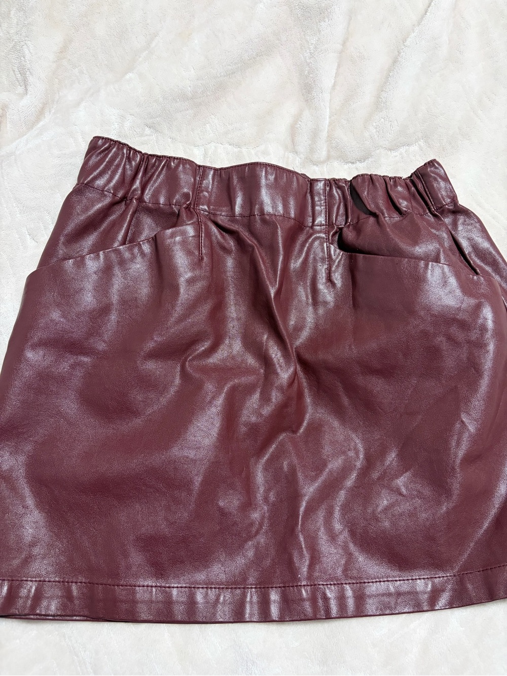 wild fable Faux Leather Mini Skirt in Burgundy